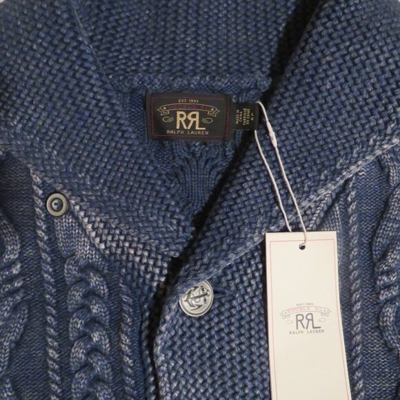 Polo Ralph Lauren Men's Double RL Aran-Knit Vintage Cotton Cardigan - Picture 5 of 14